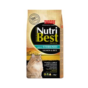 Pienso para gatos adultos esterilizados de arroz y salmón Nutribest Picart