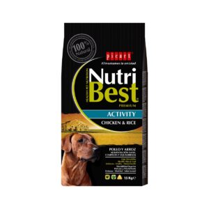 Nutribest perro activo pollo y arroz. Saco 15 kg.