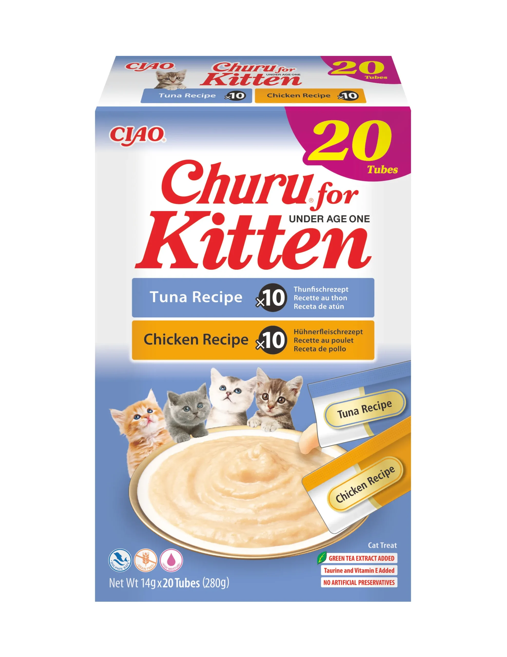 INABA Churu Kitten atún y pollo para gatitos 20 × 14 g