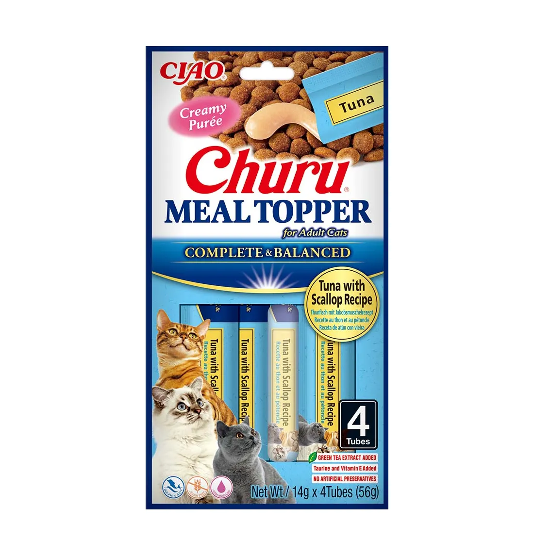 INABA Churu Meal Topper atún con vieira para gatos 4 × 14 g