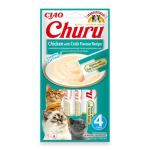 INABA Churu pollo con cangrejo para gatos 4 × 14 g
