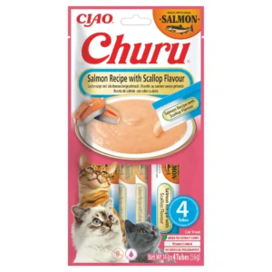 INABA Churu salmón con vieira para gatos 4 × 14 g