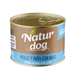 Naturdog Pollo y pato con mijo, lata individual de 200 g; venta en pack de 6 latas