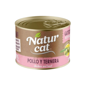 Naturcat Pollo y ternera, lata individual de 200 g; venta en pack de 6 latas
