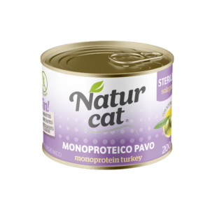 Naturcat Pavo, lata individual de 200 g; venta en pack de 6 latas